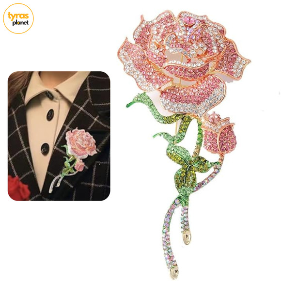 PIPER K Rose Brooch Floral Pin Corsage Dress classic pop accessories - Picture 2 of 8